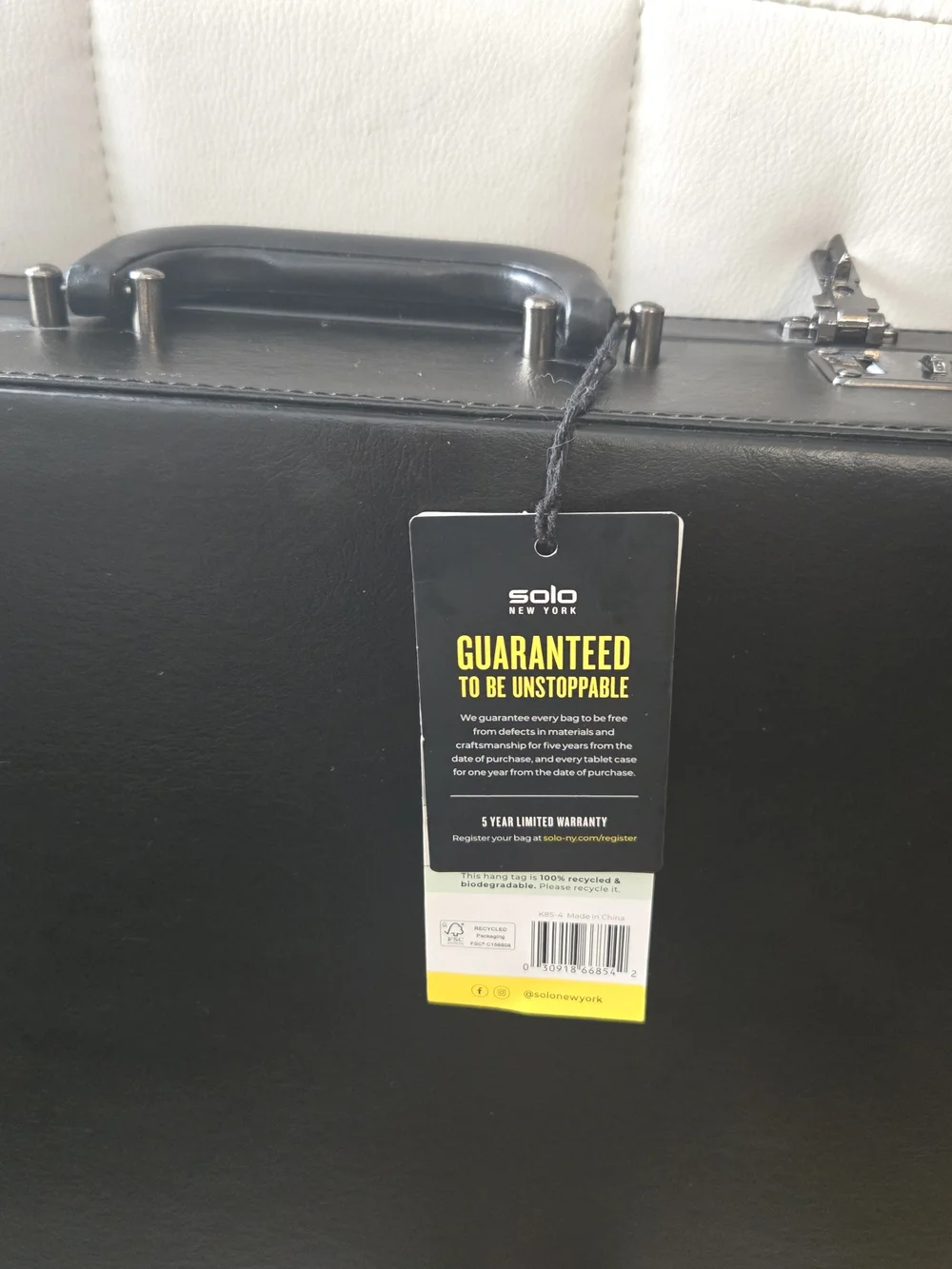 NWT Solo Black Briefcase Combo Lock organizer Inside